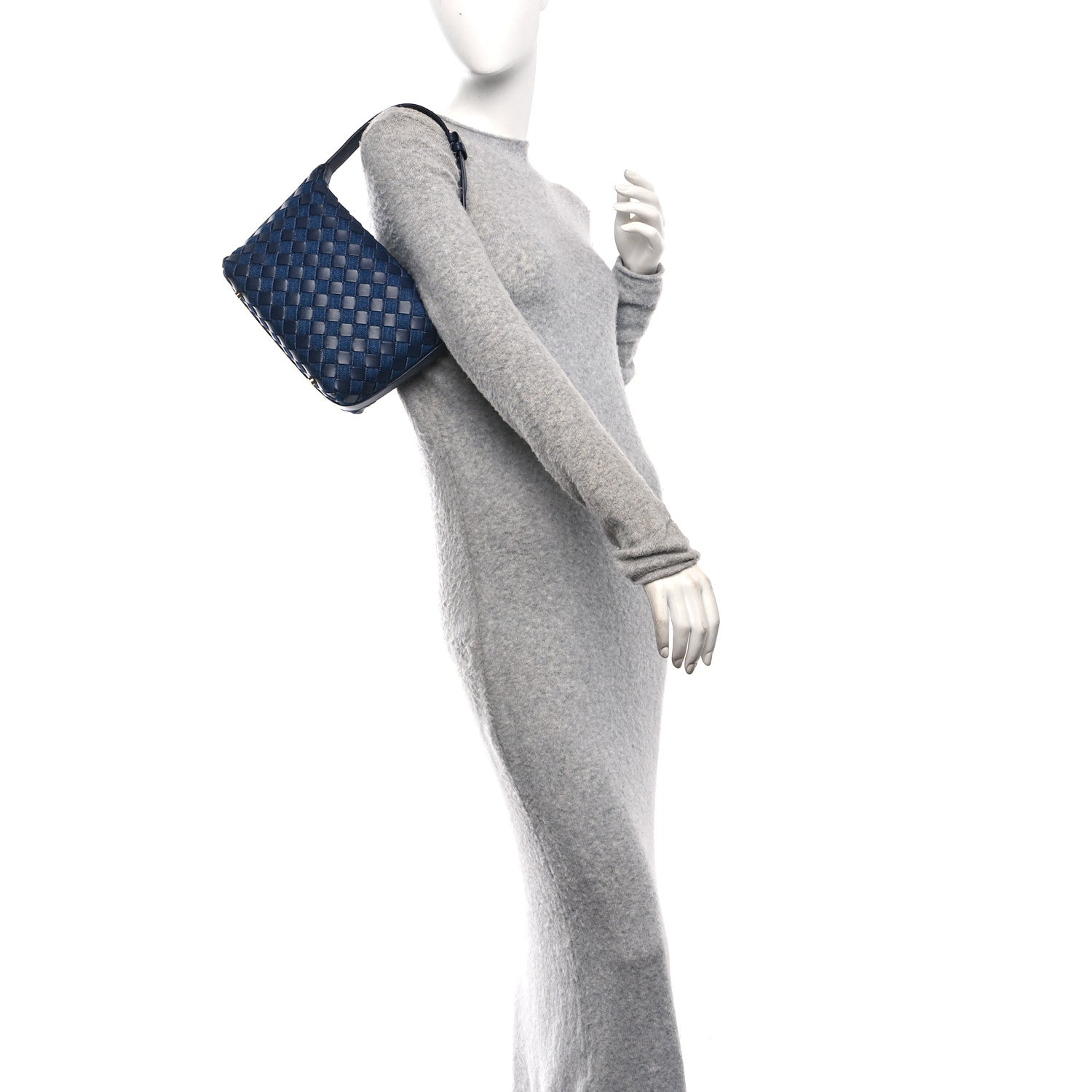 Bottega Veneta Nappa Denim Intrecciato Mini Wallace Abyss Indigo