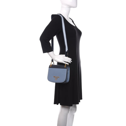 Prada City Calfskin Saffiano Pionniere Saddle Bag Astrale Baltico 2 of 11