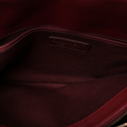 Chanel Patent Goatskin Quilted Small CC Eyelet Tote Burgundy 6 of 12