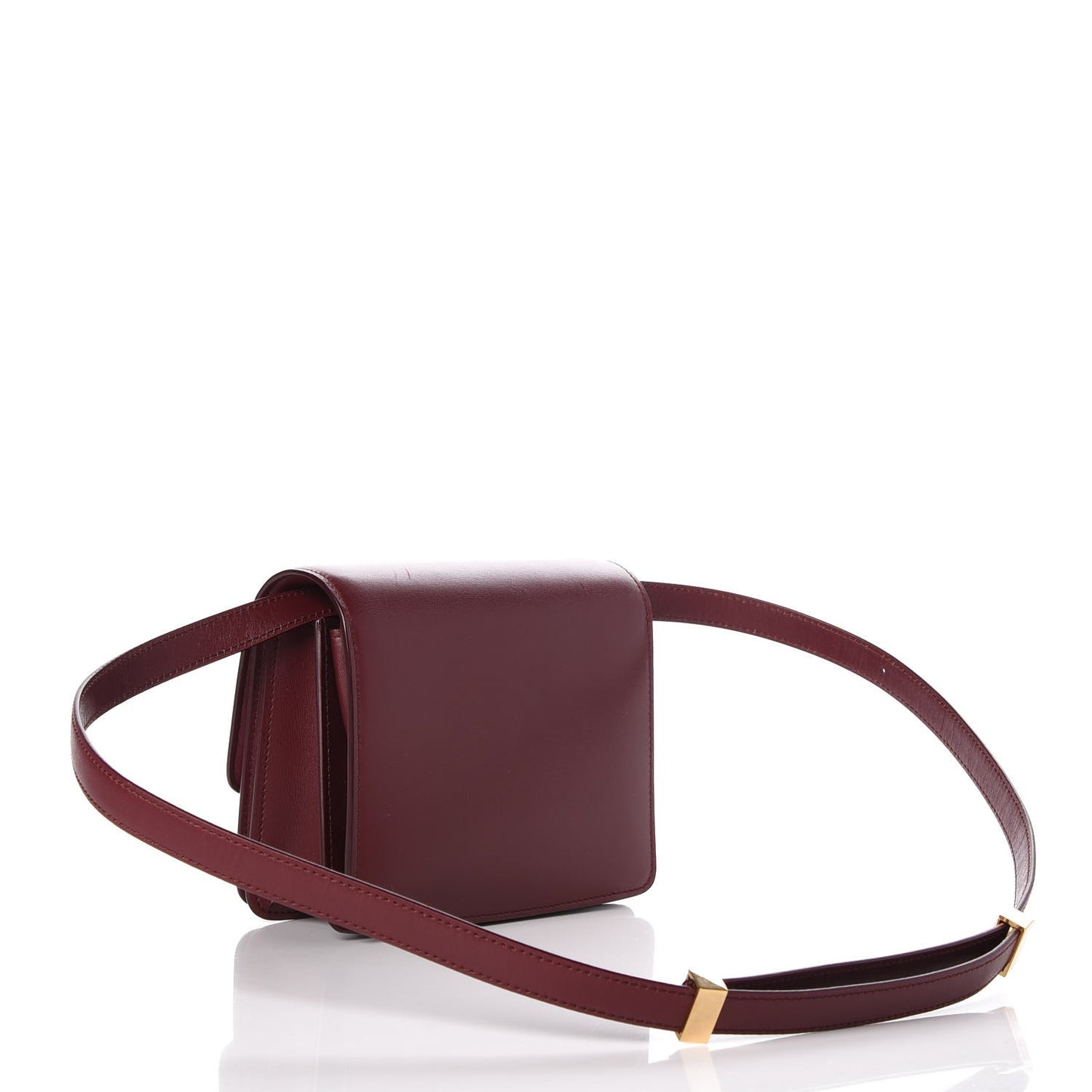Box Calfskin Small Classic Box Flap Bag Burgundy