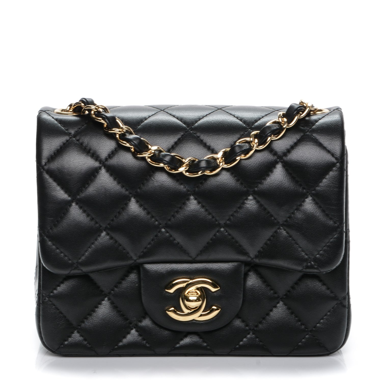 Chanel Lambskin Quilted Mini Square Flap Black 1 of 7