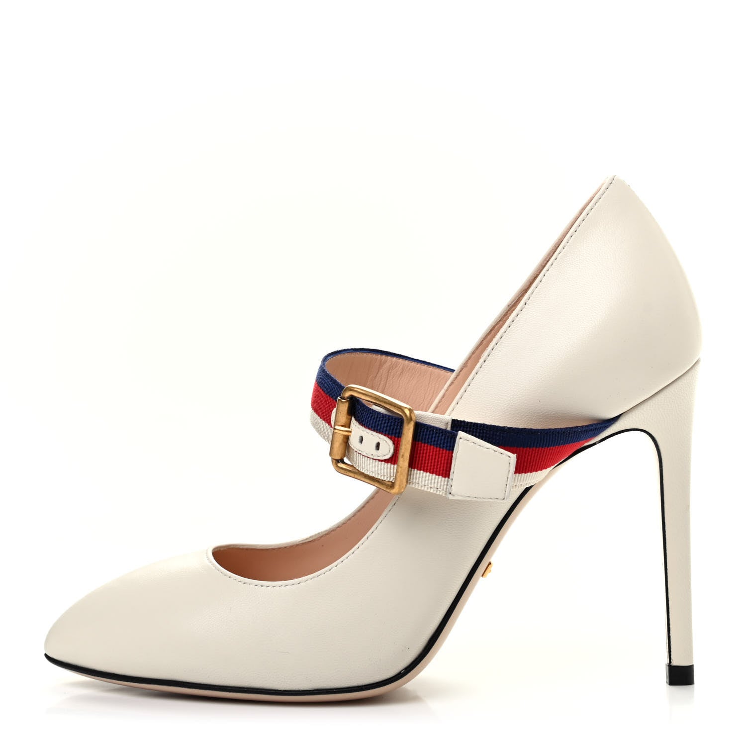 Gucci Malaga Kid Sylvie High Heel Pumps 35.5 White 1 of 9