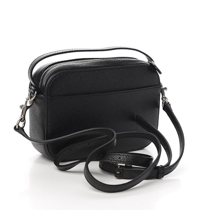 Balenciaga Grained Calfskin Logo XS Ville Top Handle Camera Bag Black White 2 of 8