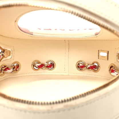 Chanel Lambskin Coco Lifesaver Round Bag Red White 5 of 13