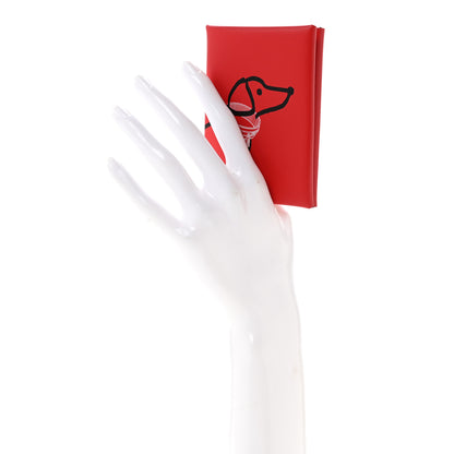 Hermes Swift Teckel a Collier Calvi Duo Card Case Rouge De Coeur 2 of 8
