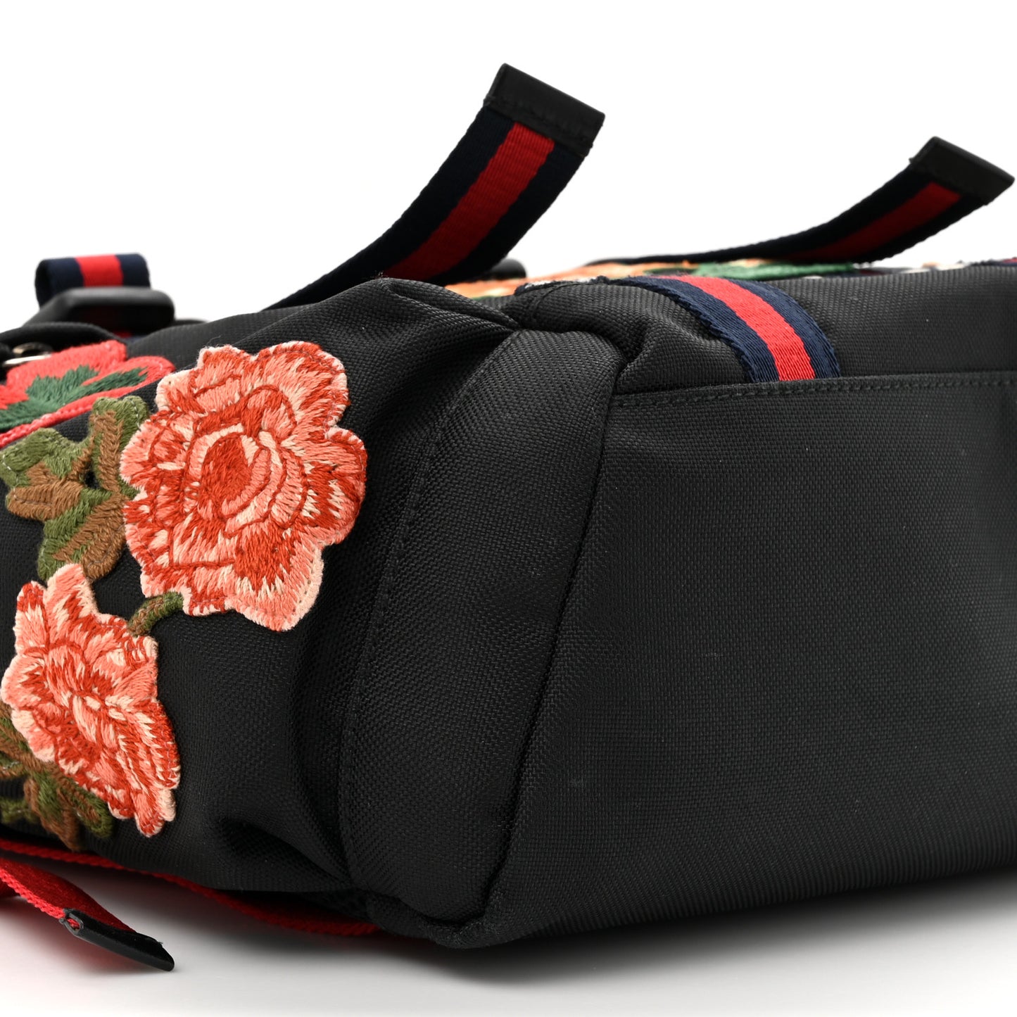 Techno Canvas Web L'Aveugle Par Amour Embroidered Double Buckle Backpack Black