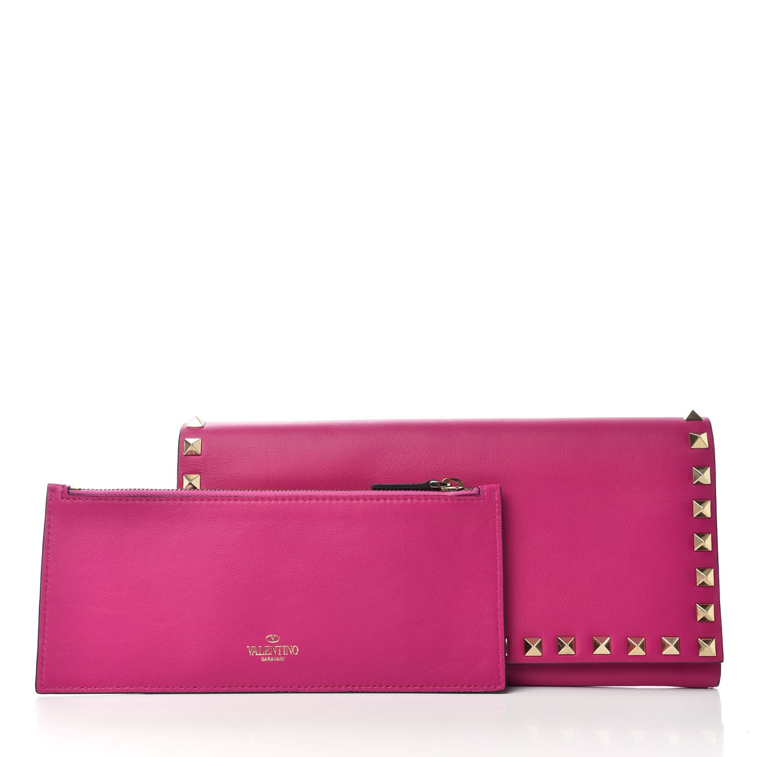 Valentino Garavani Nappa Rockstud Clutch Fuxia 3 of 9