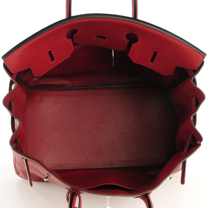 Hermes Taurillon Clemence Birkin 35 Rouge H 8 of 19