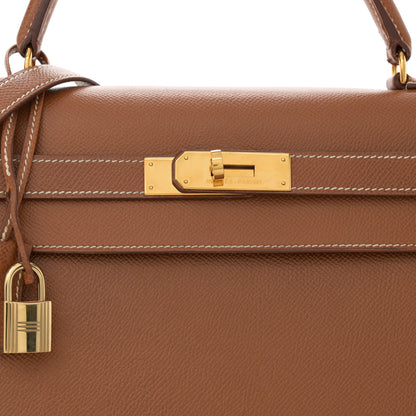 Hermes Courchevel Kelly Sellier 32 Gold 8 of 13