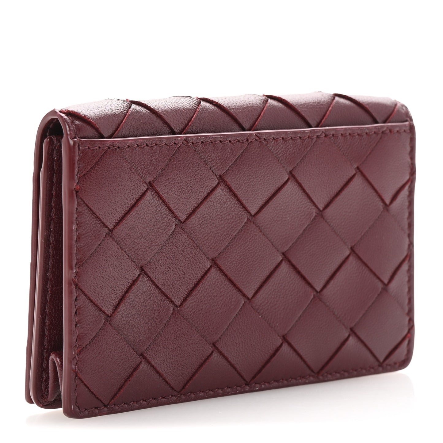 Nappa Intrecciato Heart Card Holder Barolo