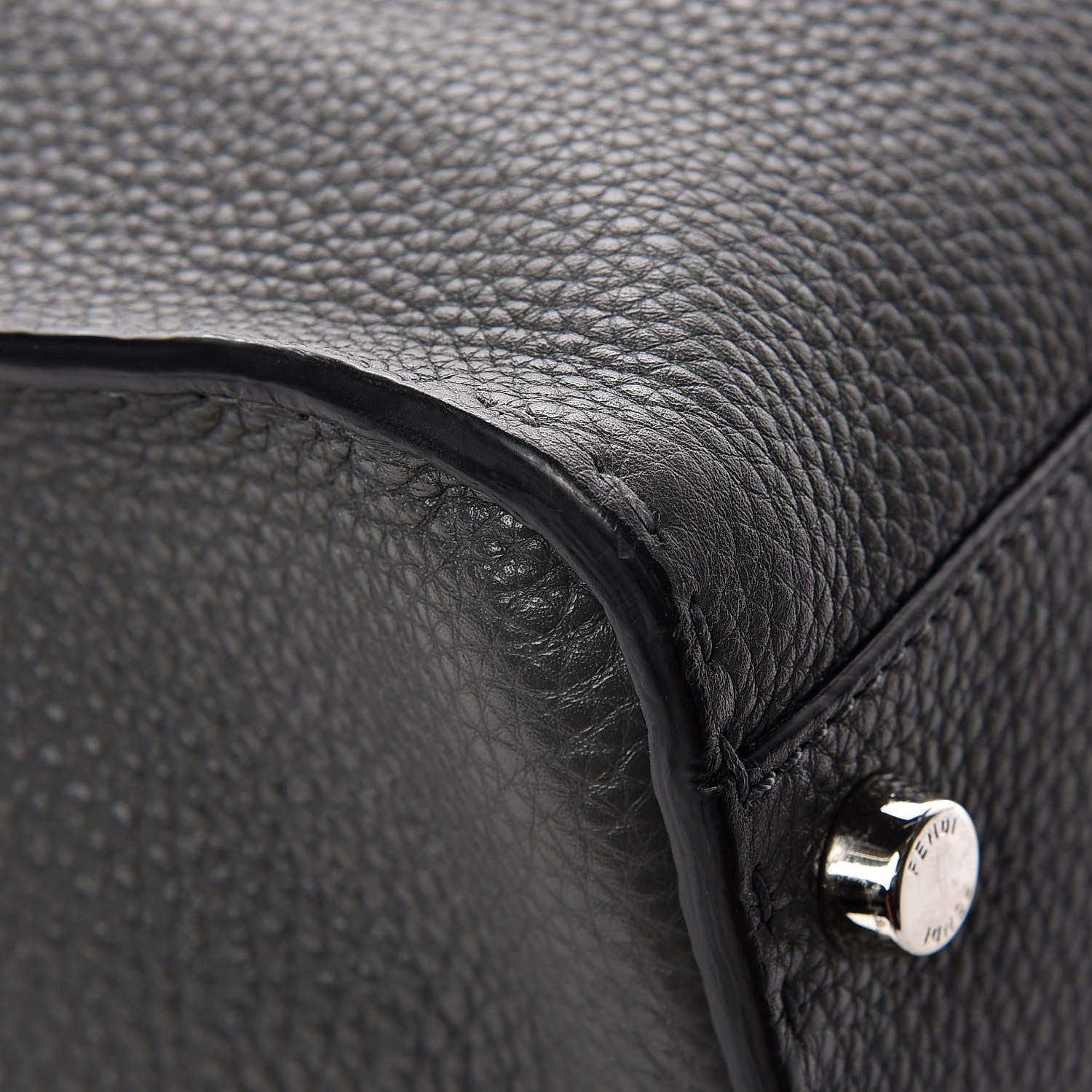 Fendi Cuoio Romano Selleria Monster Eyes Large Peekaboo Iconic Fit Satchel Asfalto 14 of 16