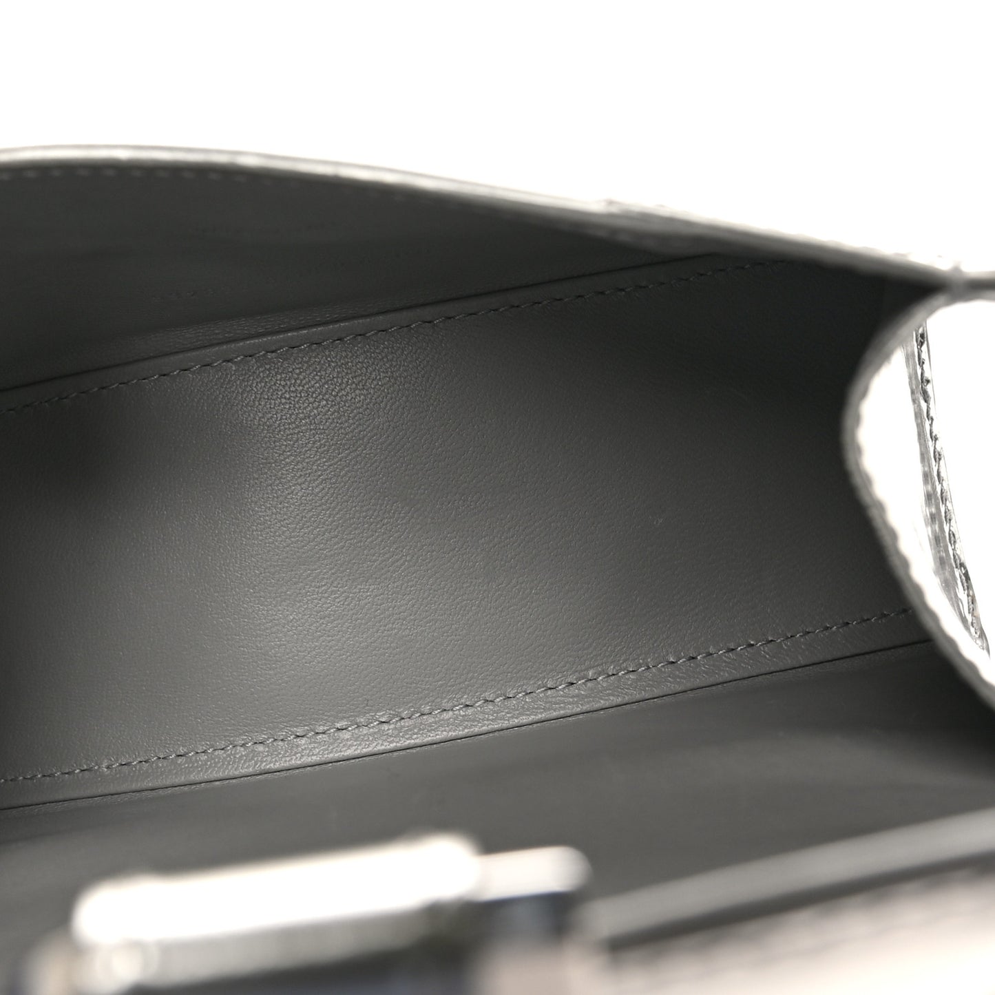 Mirror Calfskin Hourglass Top Handle Bag XS Silver