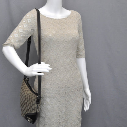Gucci Monogram Medium New Britt Half Moon Hobo Ebony 2 of 10
