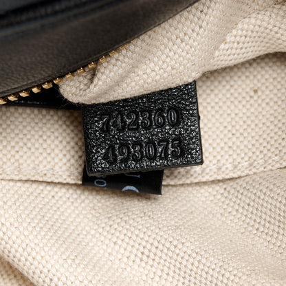 Gucci Sakai Be Green Calfskin Diagonal Stitched Small Blondie Shoulder Bag Black 7 of 10