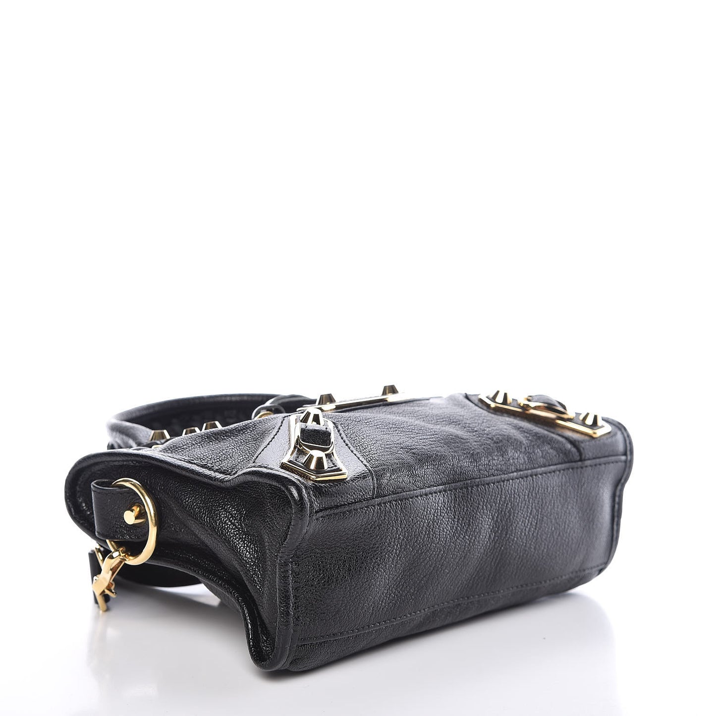 Chevre Gold Metallic Edge Hardware Mini City Black