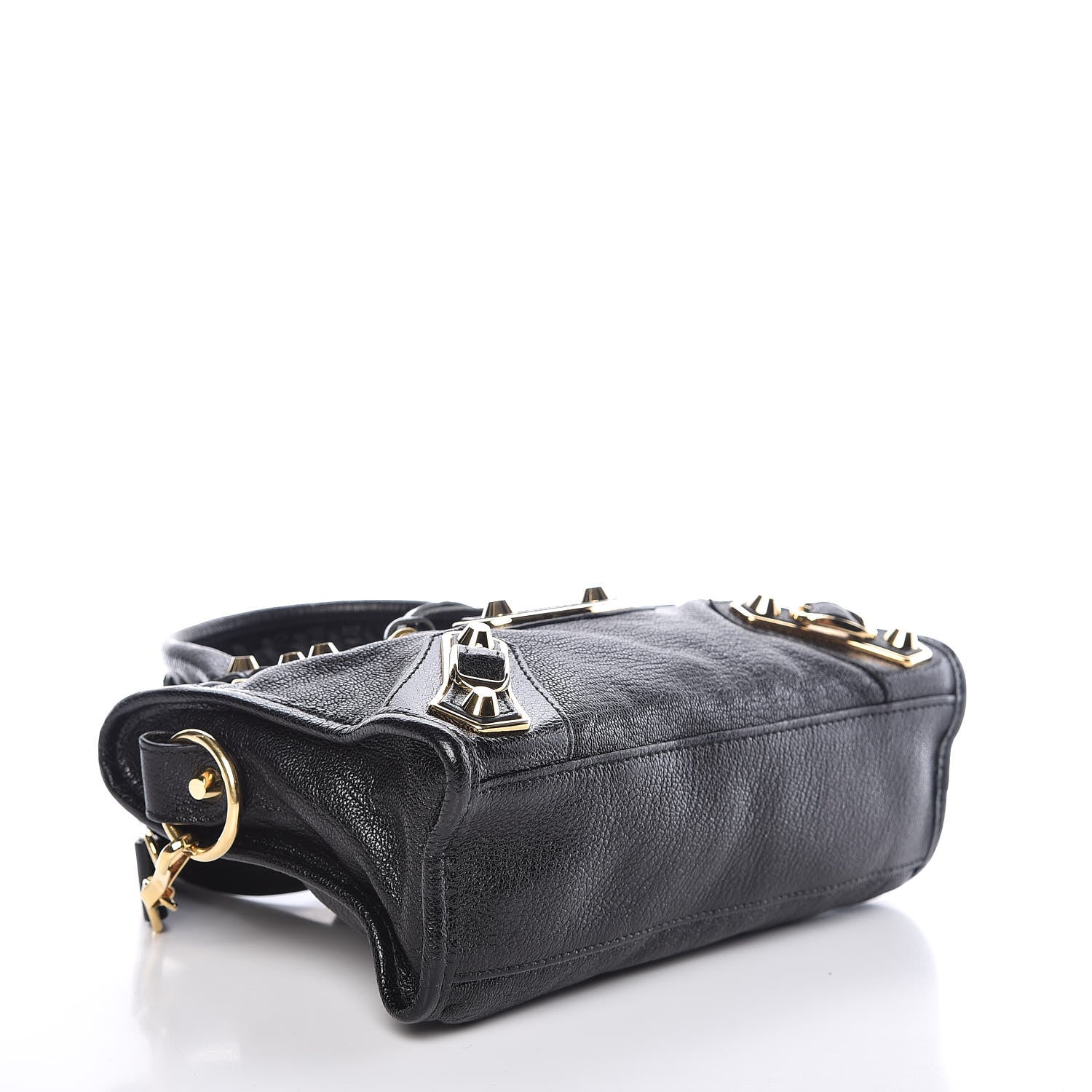Balenciaga Chevre Gold Metallic Edge Hardware Mini City Black 4 of 10