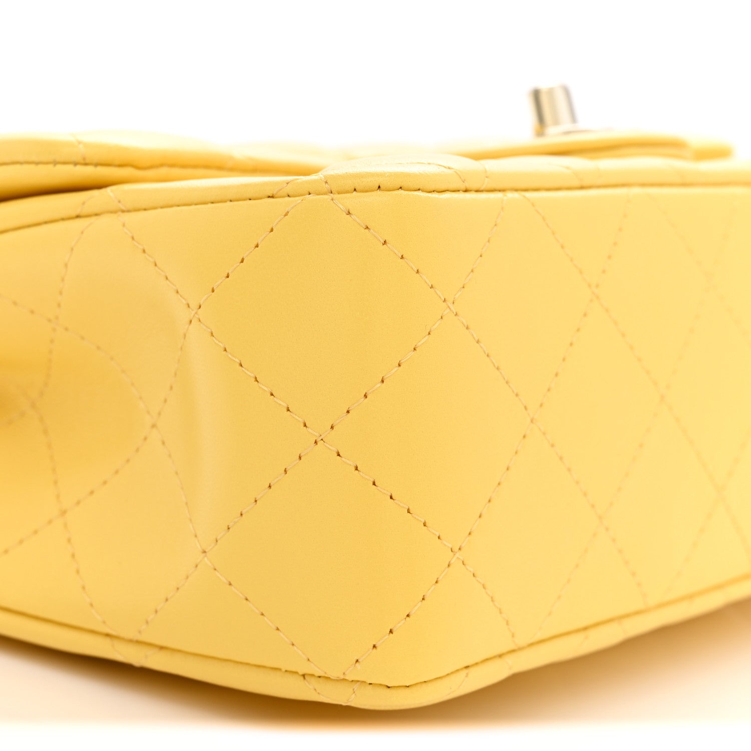 Chanel Lambskin Quilted Mini Rectangular Flap Yellow 9 of 11