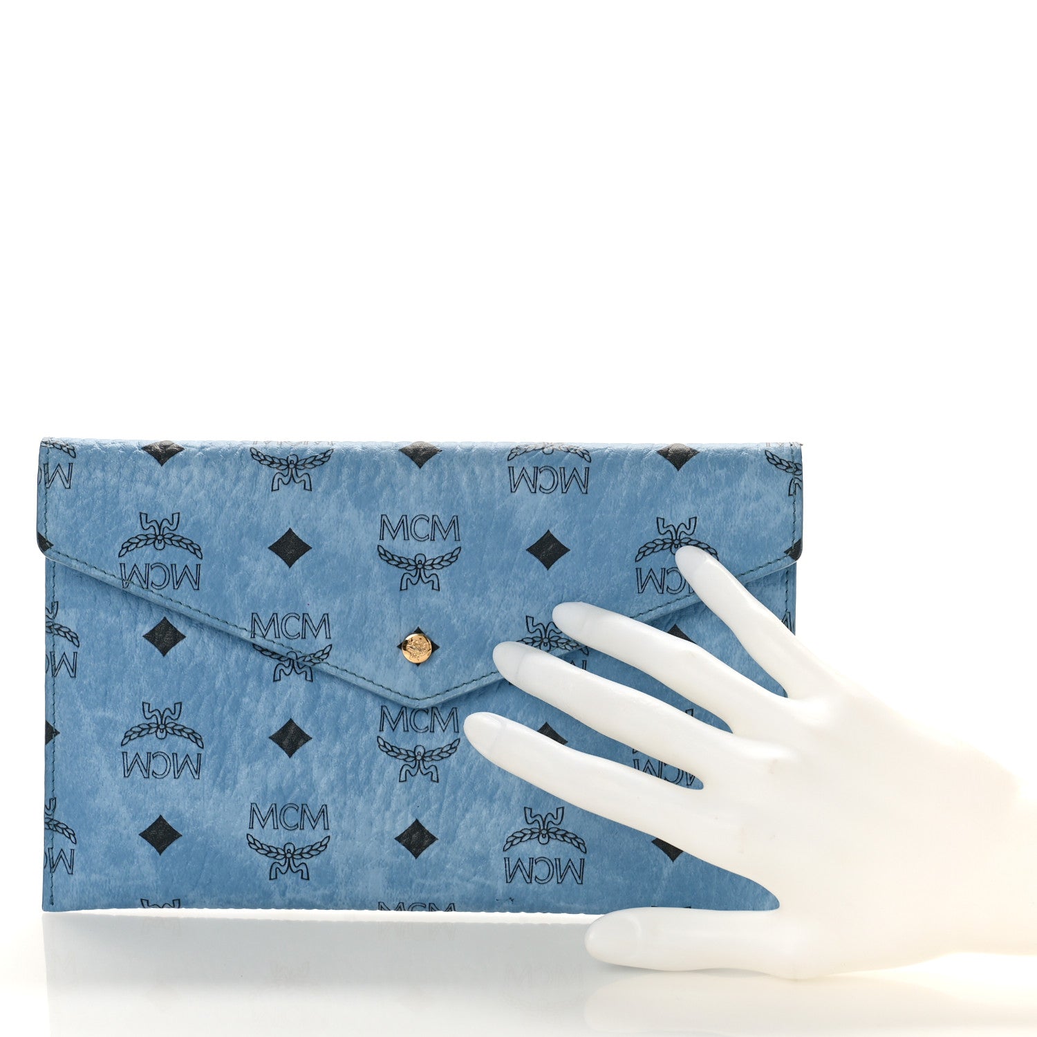 MCM Visetos Envelope Clutch Blue 2 of 9