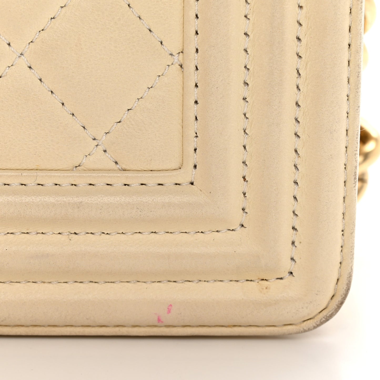 Lambskin Quilted Medium Boy Flap Light Beige