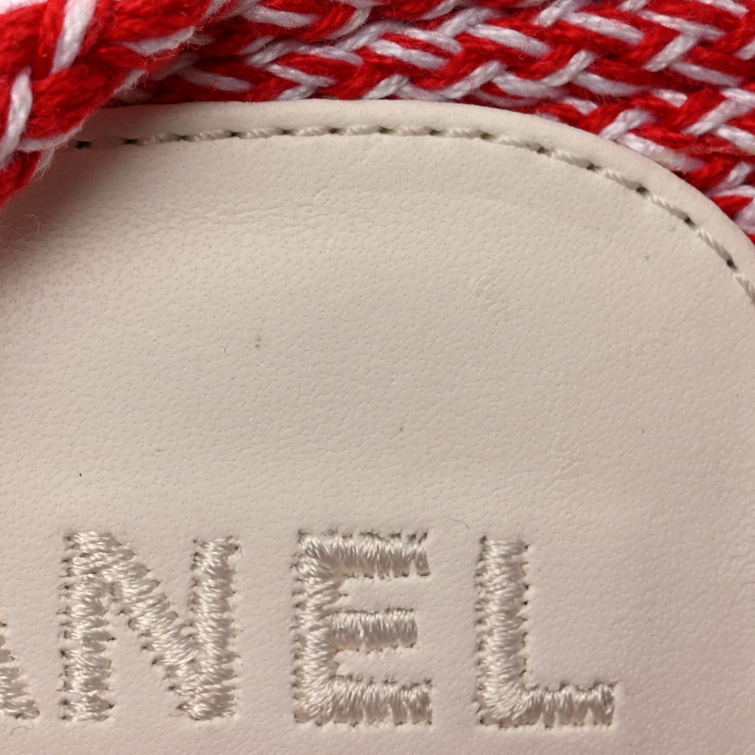 Chanel Lambskin Cord Chain CC Sandals 37 Red White 11 of 12