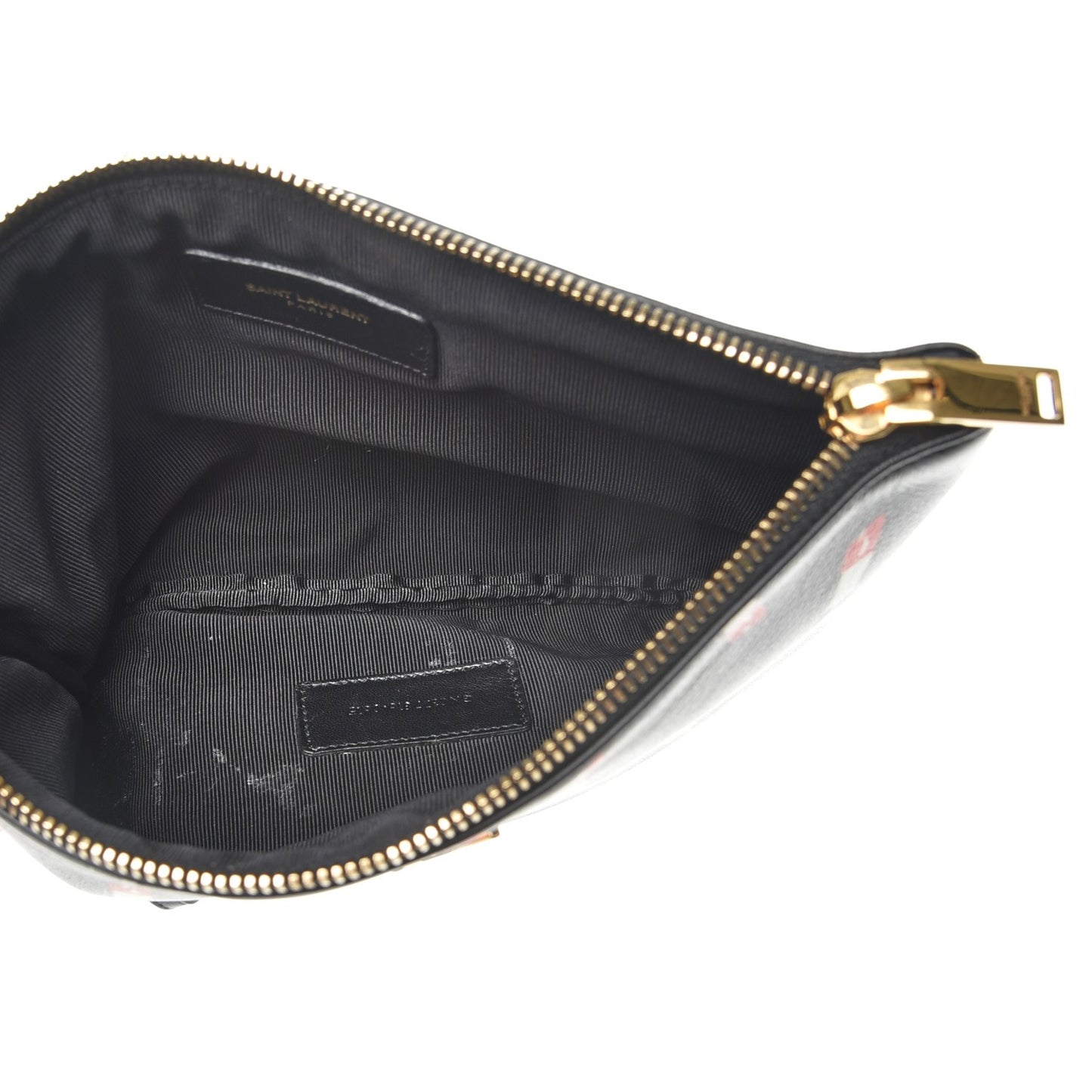 Calfskin Lipstick Print Monogram Pouch Black