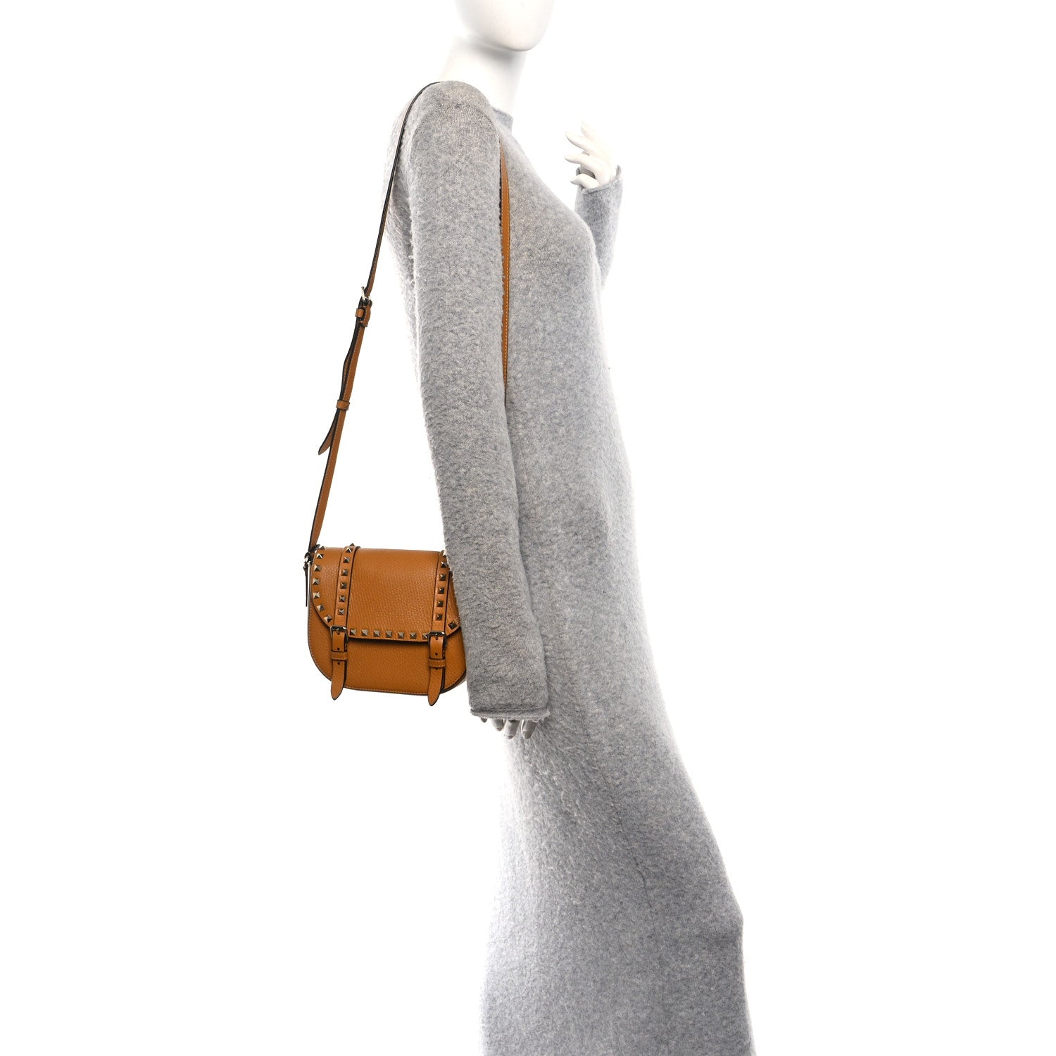 Valentino Garavani Vitello Small Rockstud Satchel Crossbody Bag Light Cuir 2 of 9