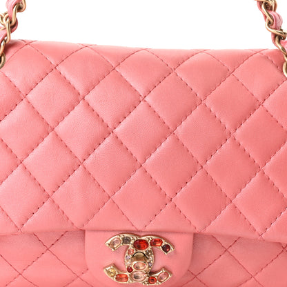 Chanel Metallic Lambskin Quilted Medium Precious Jewel Single Flap Pink 8 of 10