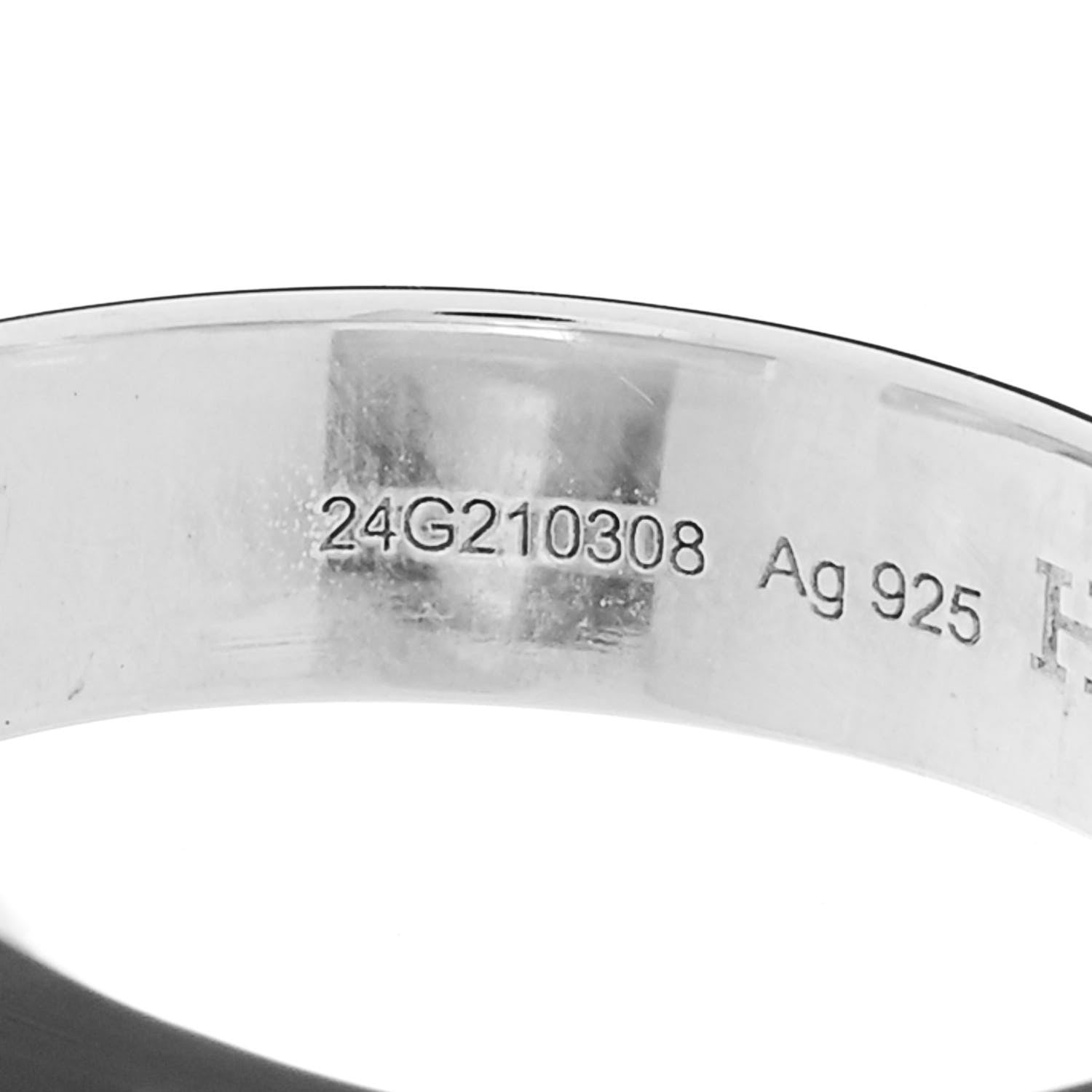 Hermes Sterling Silver Large Clou de Forge Ring 54 7 5 of 7