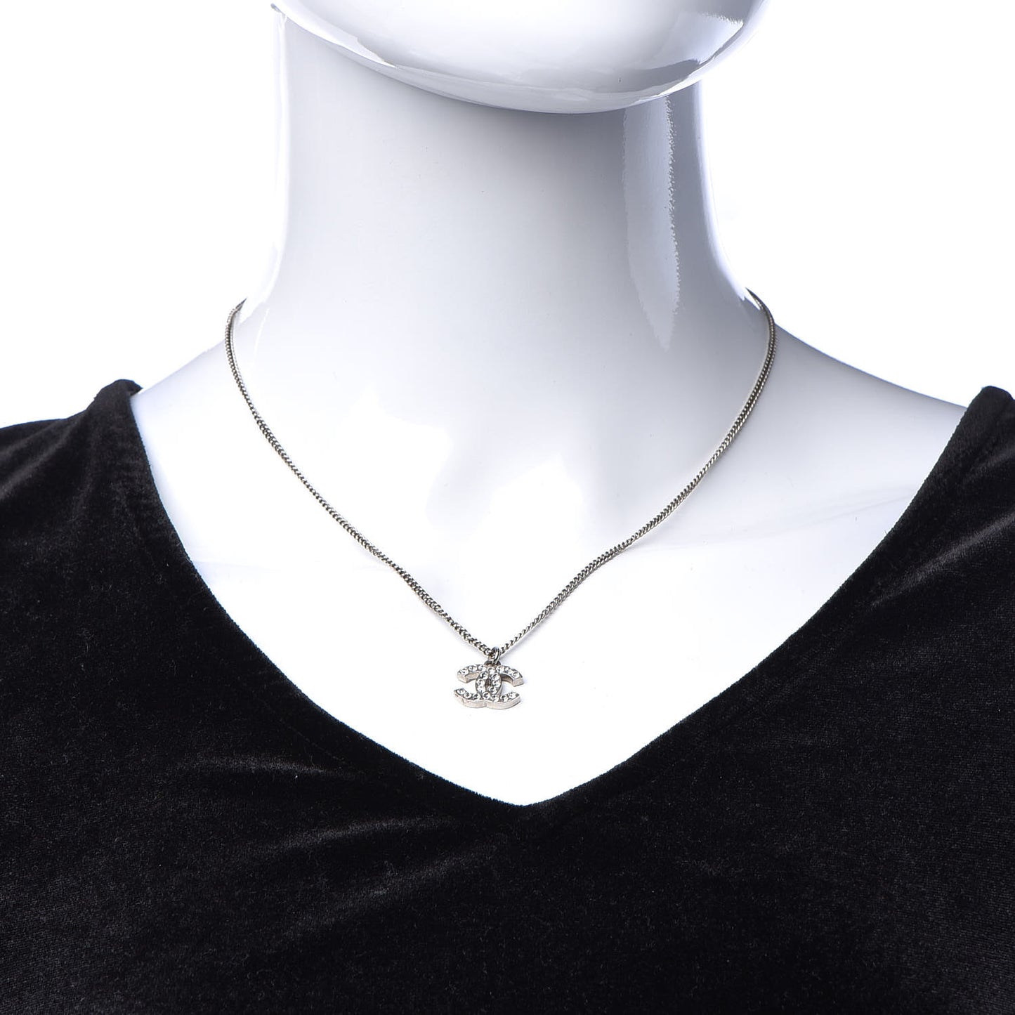 Crystal Timeless CC Necklace Silver