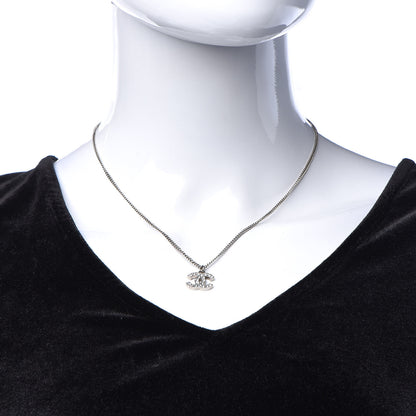 Chanel Crystal Timeless CC Necklace Silver 2 of 6