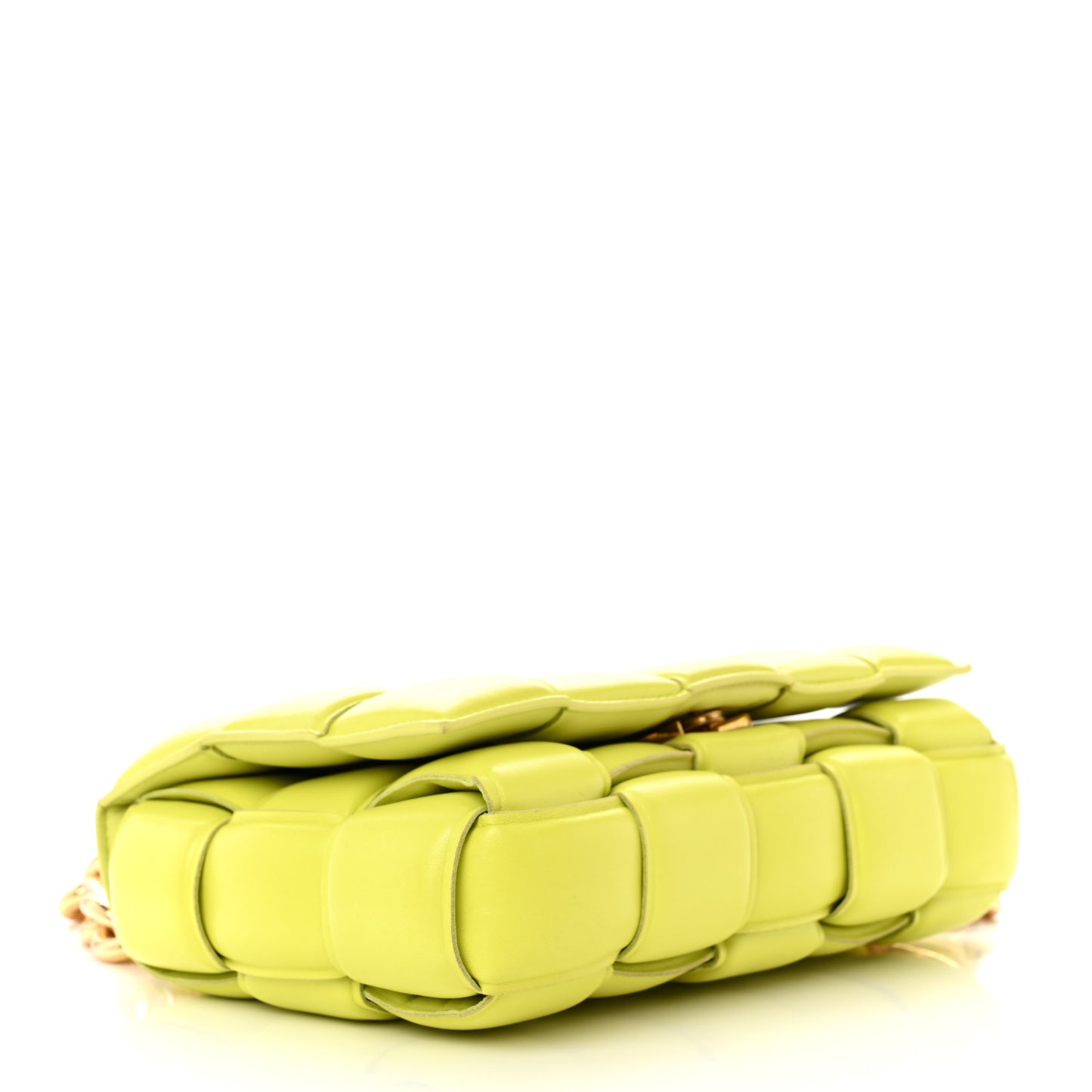 Lambskin Maxi Intreccio Padded Chain Cassette Crossbody Bag Seagrass