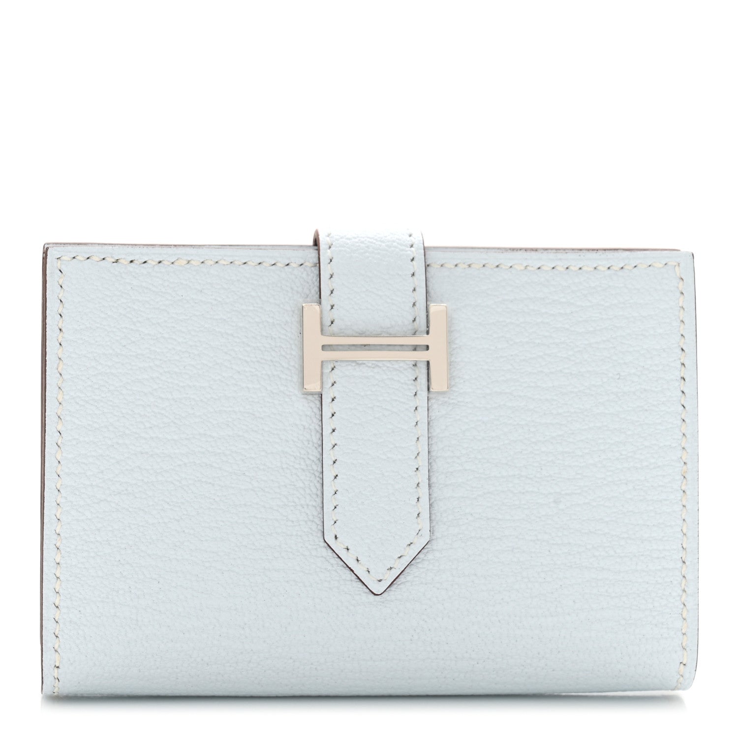 Hermes Chevre Mysore Bearn Card Holder Wallet Bleu Brume 1 of 7