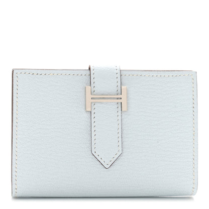 Hermes Chevre Mysore Bearn Card Holder Wallet Bleu Brume 1 of 7