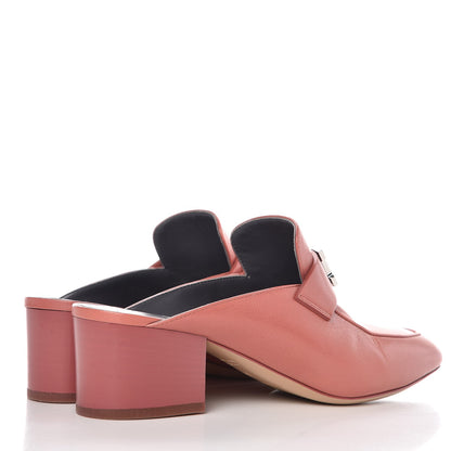 Hermes Goatskin Paradis Mules 37 Rouge Blush 4 of 11