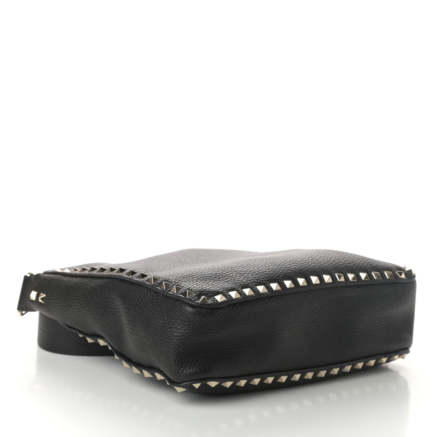 Valentino Garavani Pebbled Calfskin Small Rockstud Flip-Lock Messenger Bag Black 4 of 9