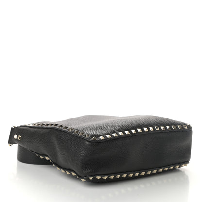 Valentino Garavani Pebbled Calfskin Small Rockstud Flip-Lock Messenger Bag Black 4 of 9