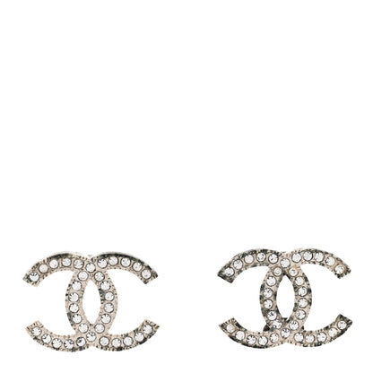 Chanel Crystal CC Earrings Gold 1 of 5