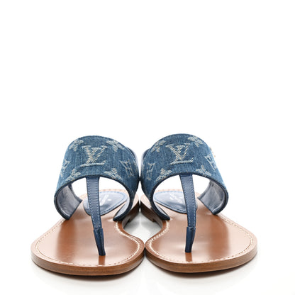 Louis Vuitton Denim Monogram Sandals 36 Blue 2 of 9