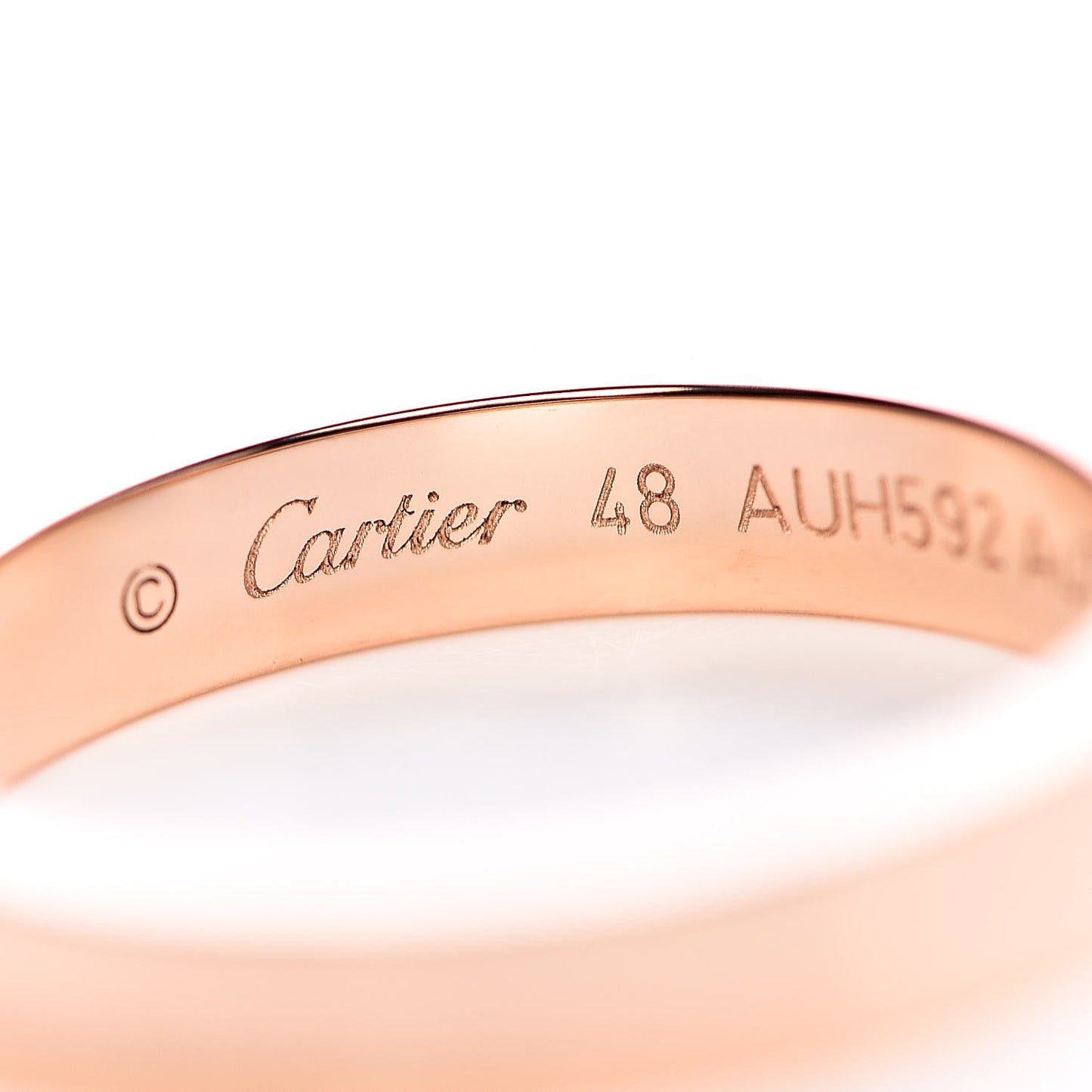 18K Pink Gold Diamond 3mm C De Wedding Band Ring 48 4.5