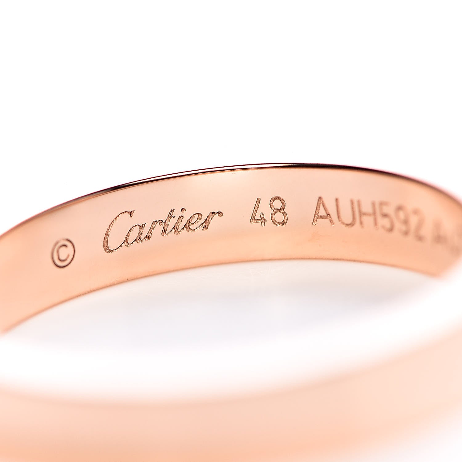 Cartier 18K Pink Gold Diamond 3mm C De Wedding Band Ring 48 4.5 4 of 6