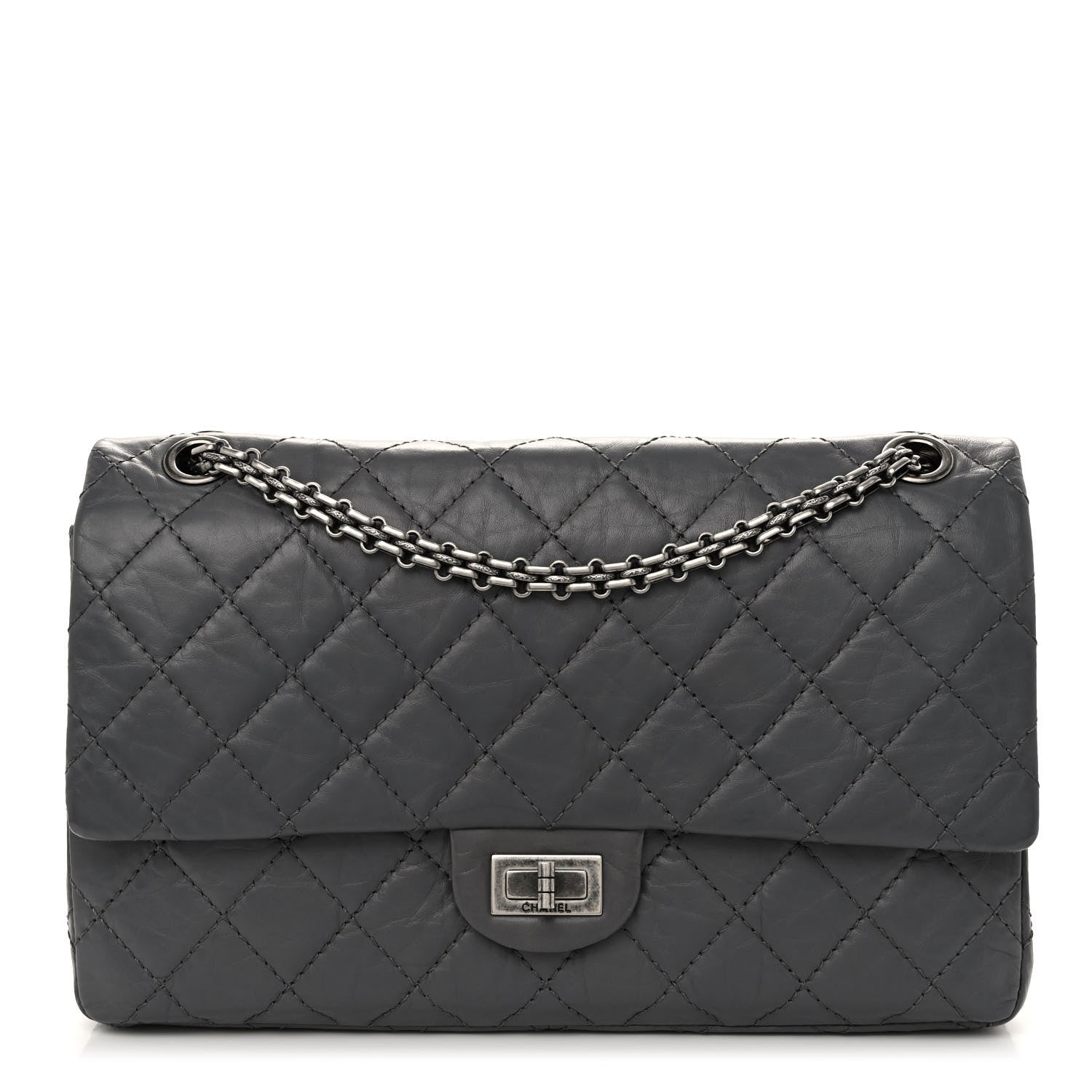 Chanel Aged Calfskin Quilted 2.55 Reissue 226 Flap Grey 1 of 11