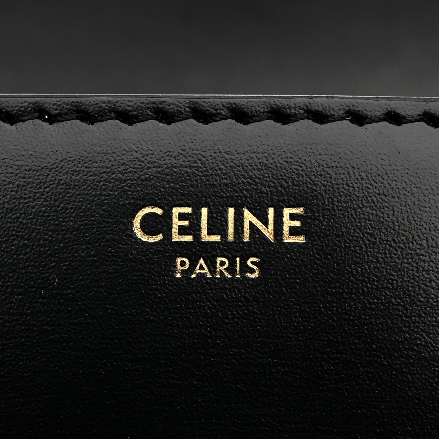 Shiny Calfskin Triomphe Crystals Chain Shoulder Bag Black