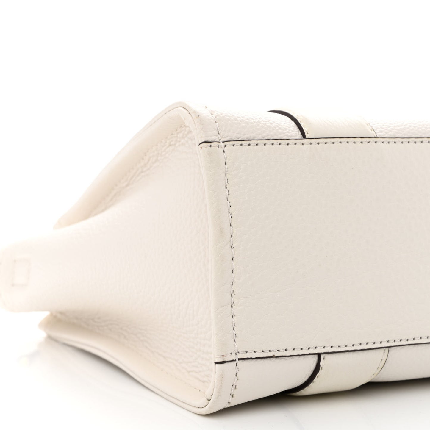 Grained Calfskin Mini The Tote Bag Cotton Silver