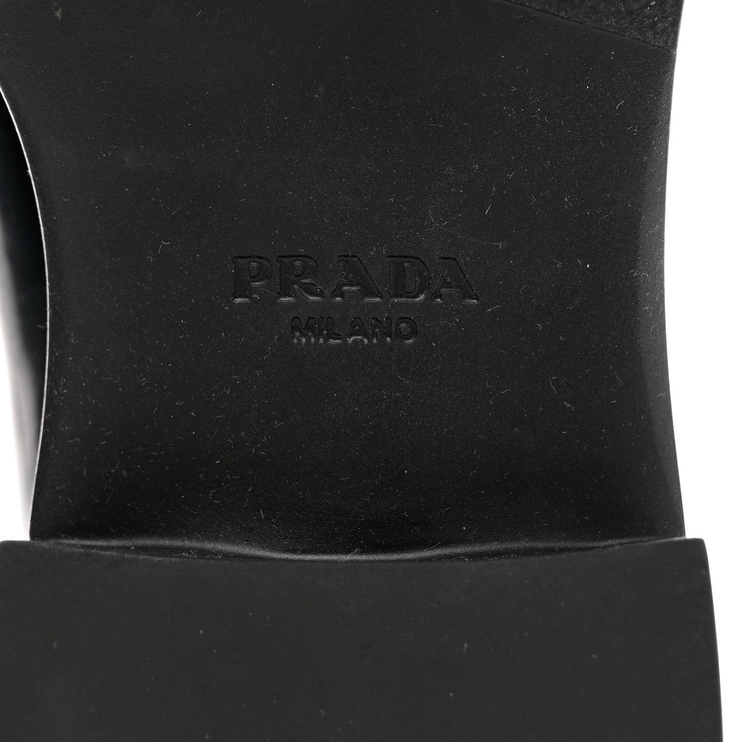 Prada Spazzolato Metal Triangle Logo 50mm Loafers 37.5 Black 8 of 9