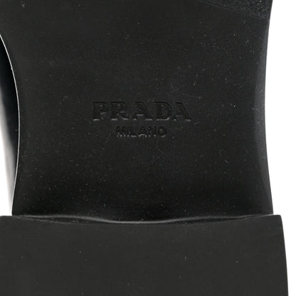 Prada Spazzolato Metal Triangle Logo 50mm Loafers 37.5 Black 8 of 9