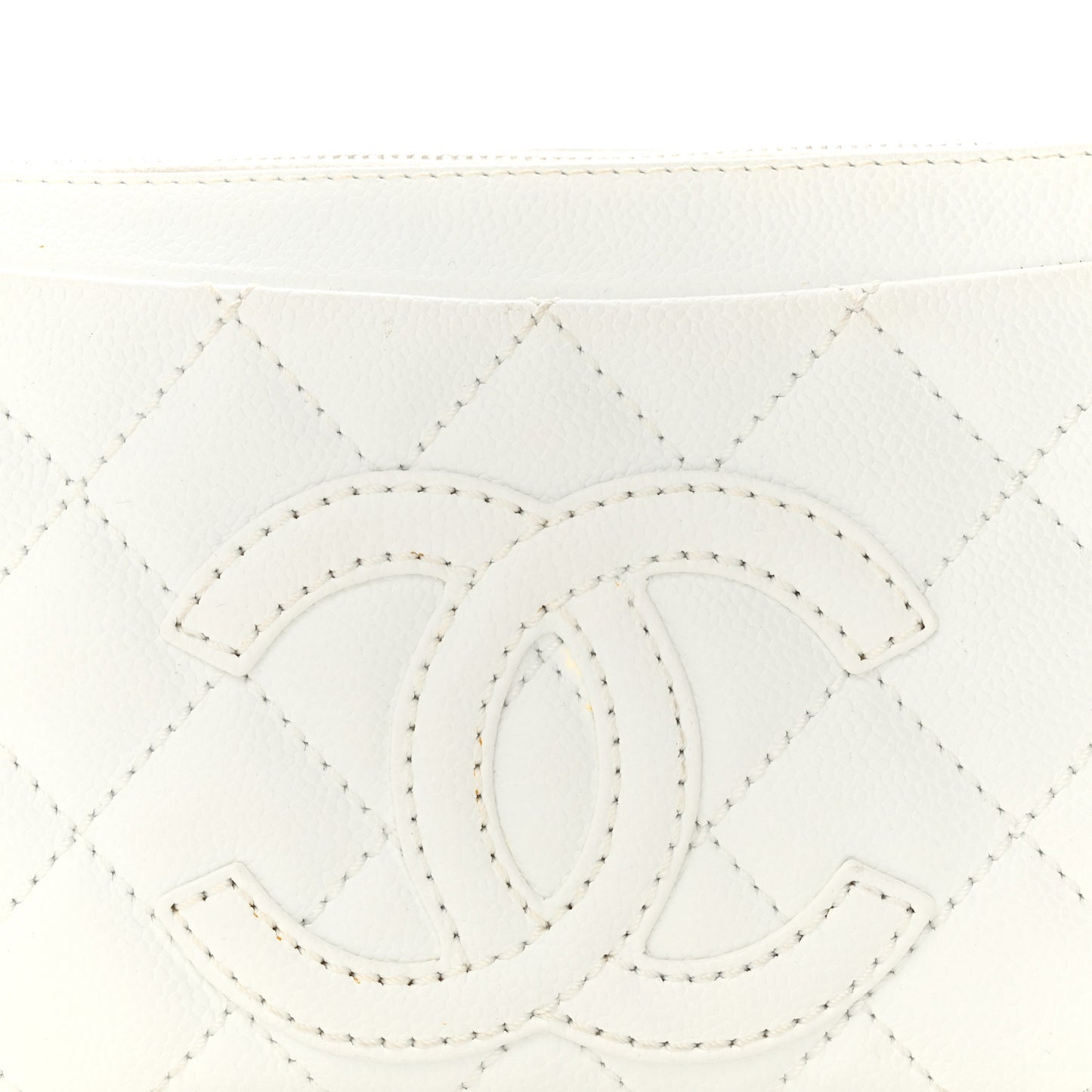 Caviar Quilted Timeless CC Shoulder Bag White