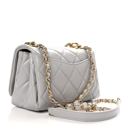 Chanel Lambskin Quilted Medium Color Match Flap Grey 3 of 11