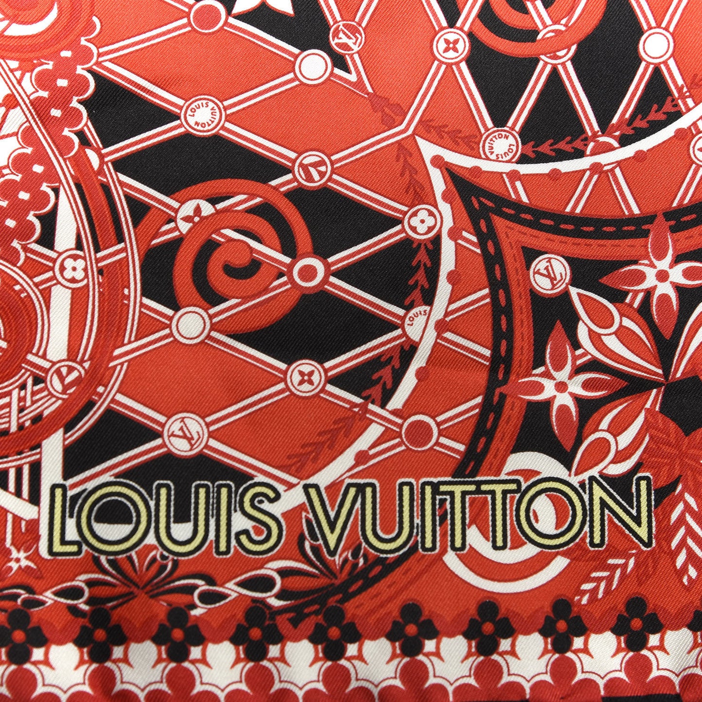 Silk LV Bandana Scarf Coquelicot