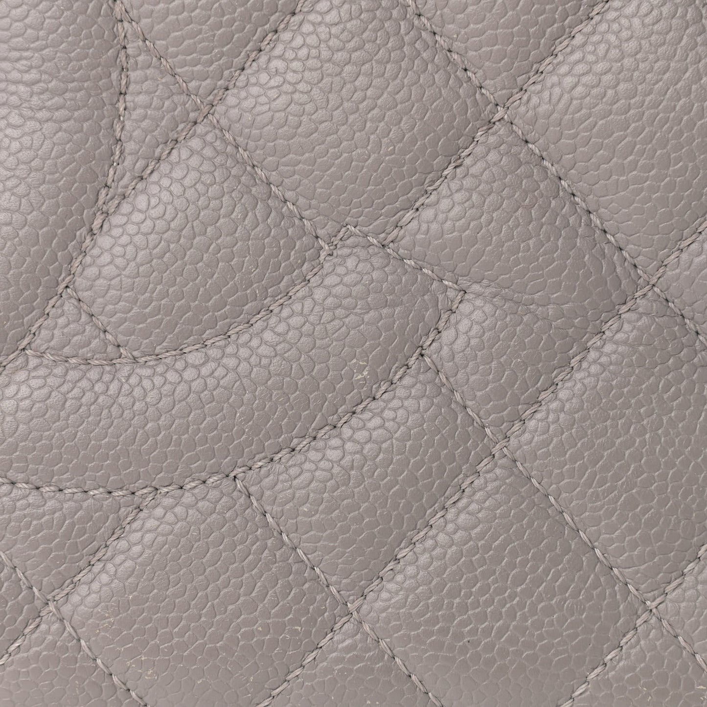 Caviar Quilted Grand Shopping Tote GST Light Grey