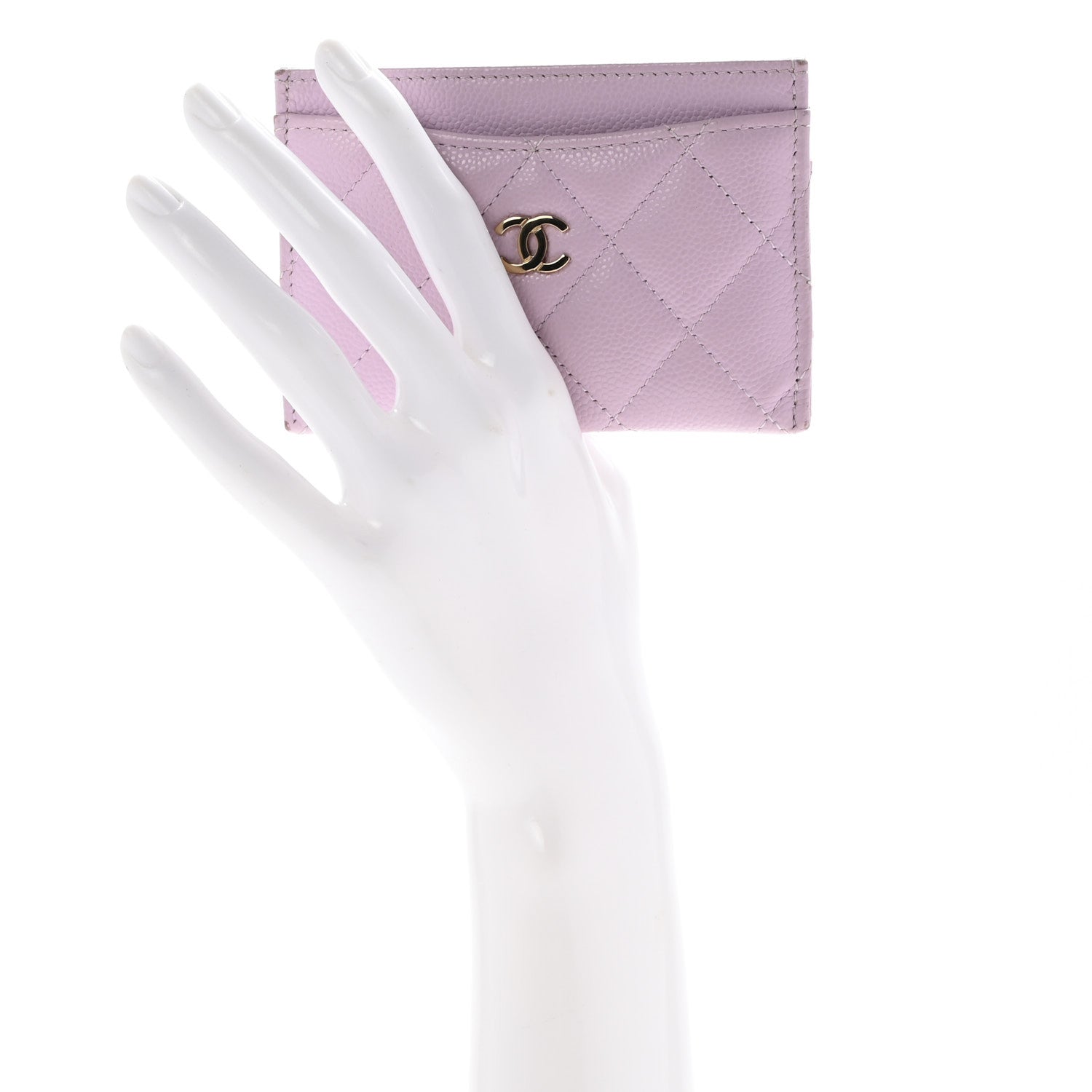 Chanel Caviar Quilted Card Holder Light Purple 2 of 14